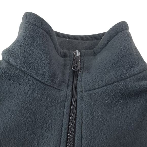 Columbia Men’s Fleece Jacket Medium Full Zip Black LOGO Comfort Soft & Warm - Picture 3 of 11